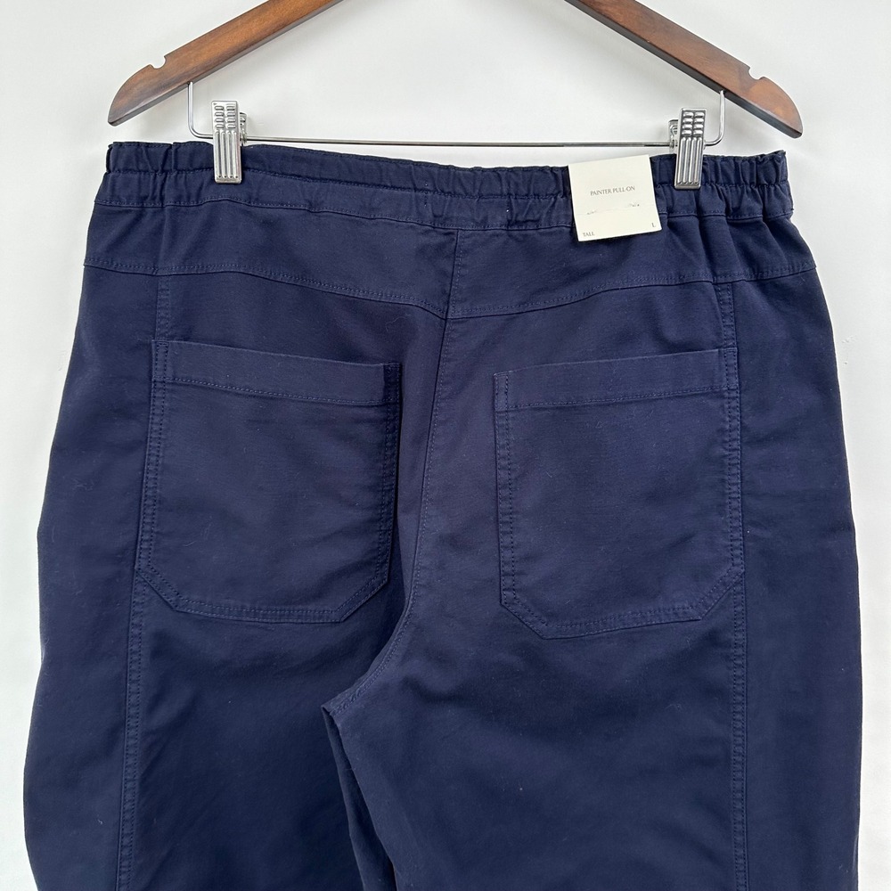 Banana Republic Mid Rise Relaxed Painter Pull On Pants LT Large Tall Navy NWT - Picture 10 of 13